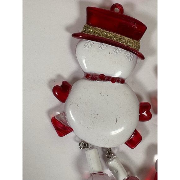 Set of 6 Dangle Legs Snowman Christmas Tree Ornaments Plastic - Picture 10 of 12